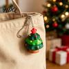 Christmas Tree Fidget Toy Clicker Keychain 3D Printed Shaped Stress Relief Click Toy Holiday Sensory Figure Key Ring Accessory for Backpack Travel,