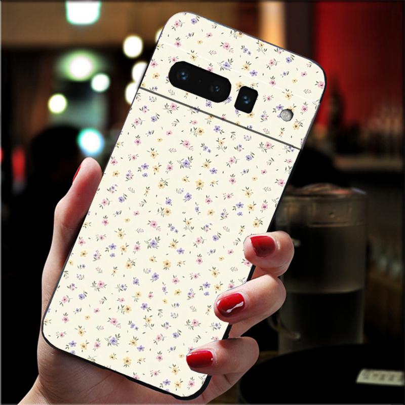 

For Google Pixel 10 9 Pro XL Silicone Phone Soft Case For Google Pixel 9A 8A 7A 6A 5 Cover Shell Pink Flower Google Pixel 8a