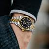 BUREI Automatic Date Mechanical Gold and Black Watch Men's Watch, Waterproof, Analog, Display, Movement, Popular, Stylish, Simple, Casual,