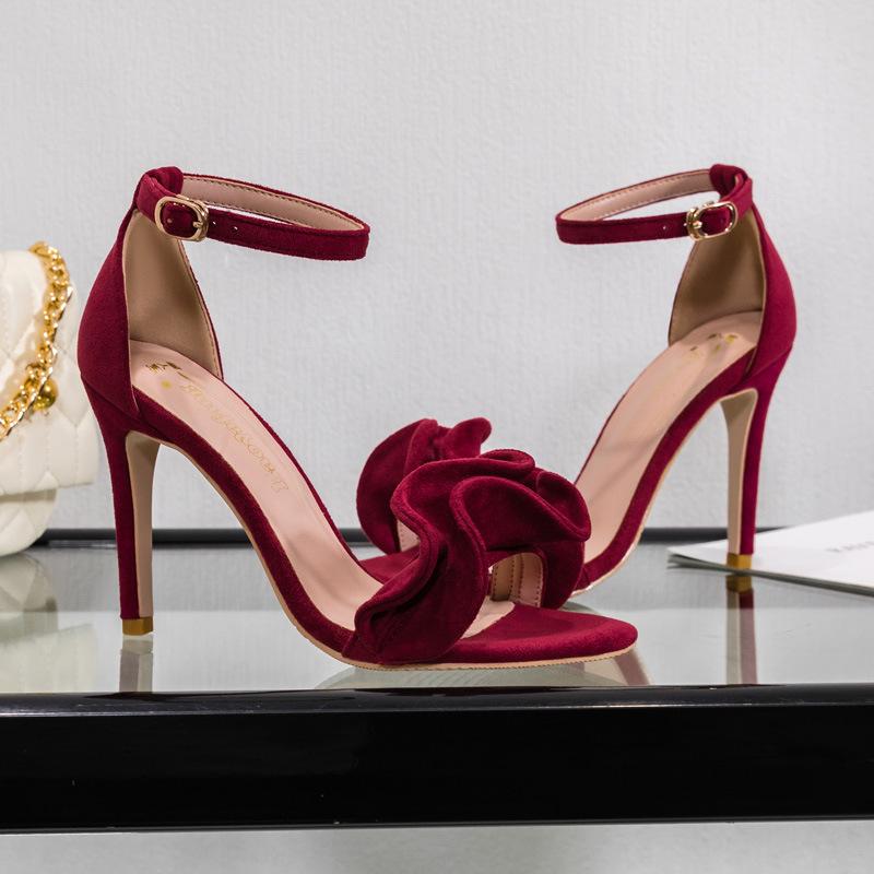 Temperament High Heels mit Stiletto-Absatz Offene Zehen Sexy, Hahnenkamm Damen Sandalen 2025 Sommer Neue Mode Größe