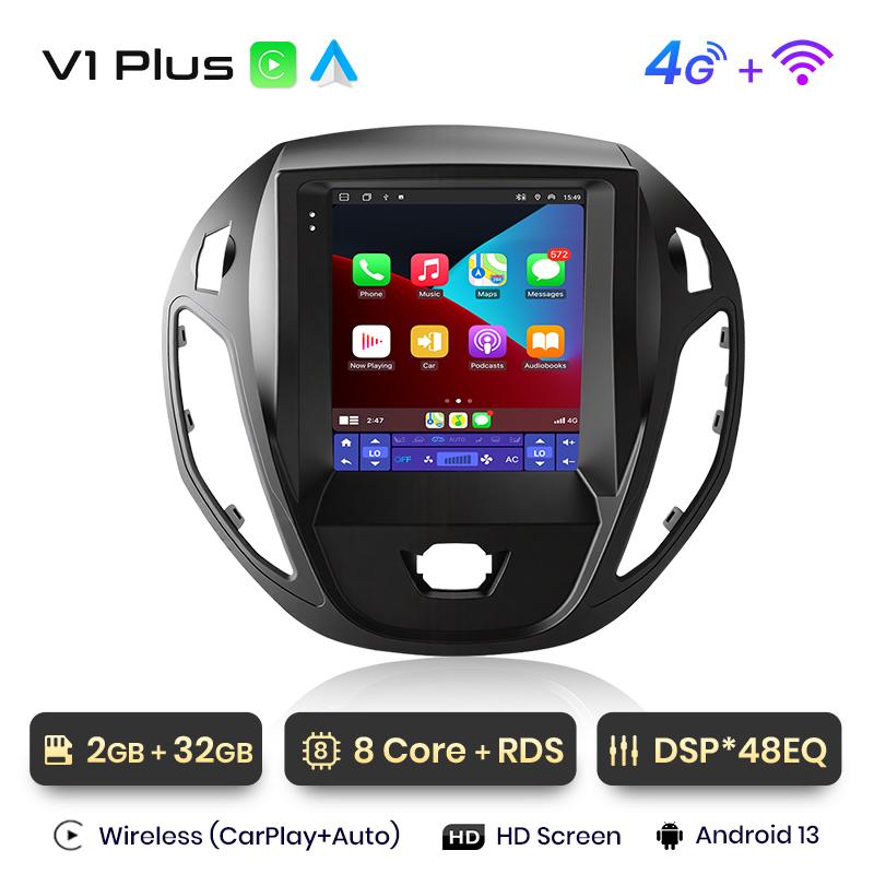 Junsun 9.7" Wireless CarPlay Android Auto Radio For Ford B-Max Transit/ Tourneo Courier  2012-2023 RDS 4G WiFi High Configuratio