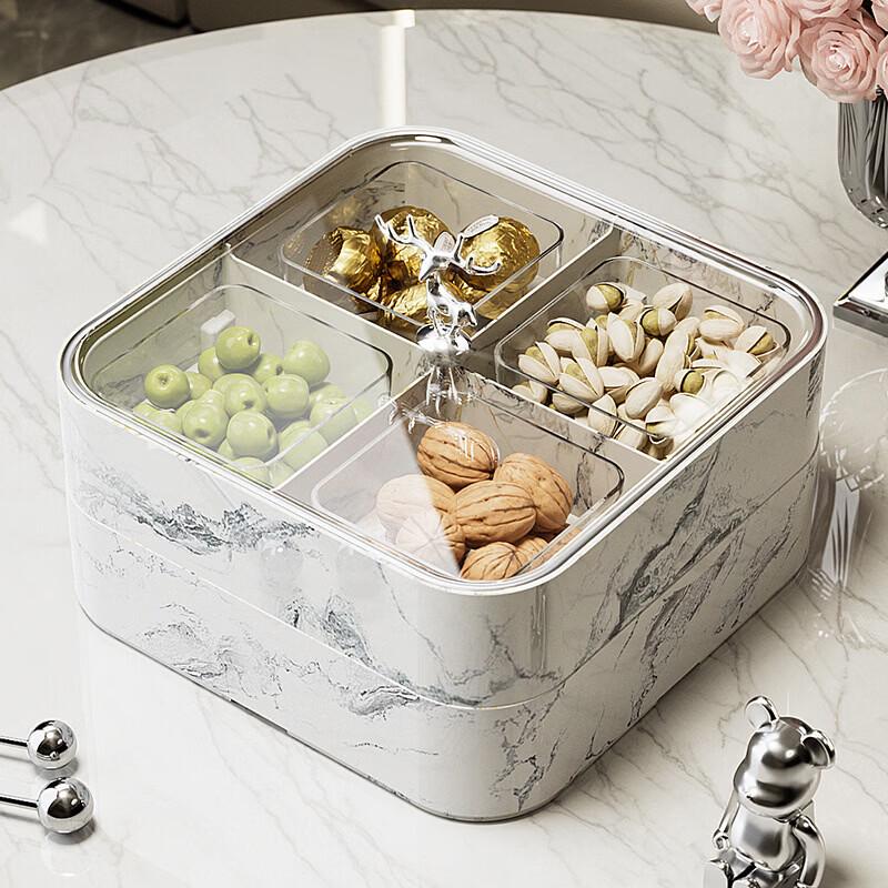 Lucky Deer Square Double-Layer Dried Fruit & Snack Box