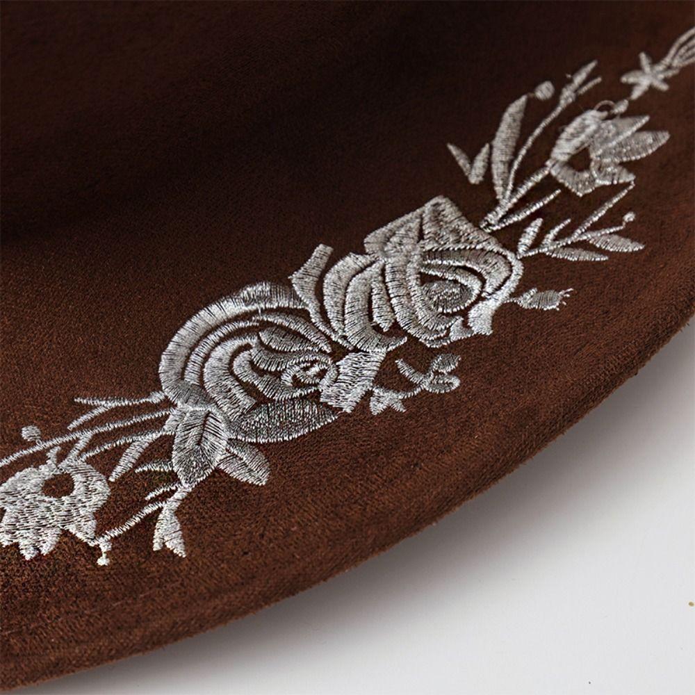 Formal Occasion Embroidered Felt Top Hat British Vintage Hats  Men Women