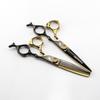 Black And Gold High-End, Freelander Bench Handle, Hair Scissors, Haircut, Flat Scissors, Bangs, Tooth Scissors, Thin Scissors