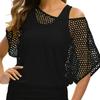 Women's Casual Vintage Fishnet T-Shirt and Tank Top Set with Cut-Out Design