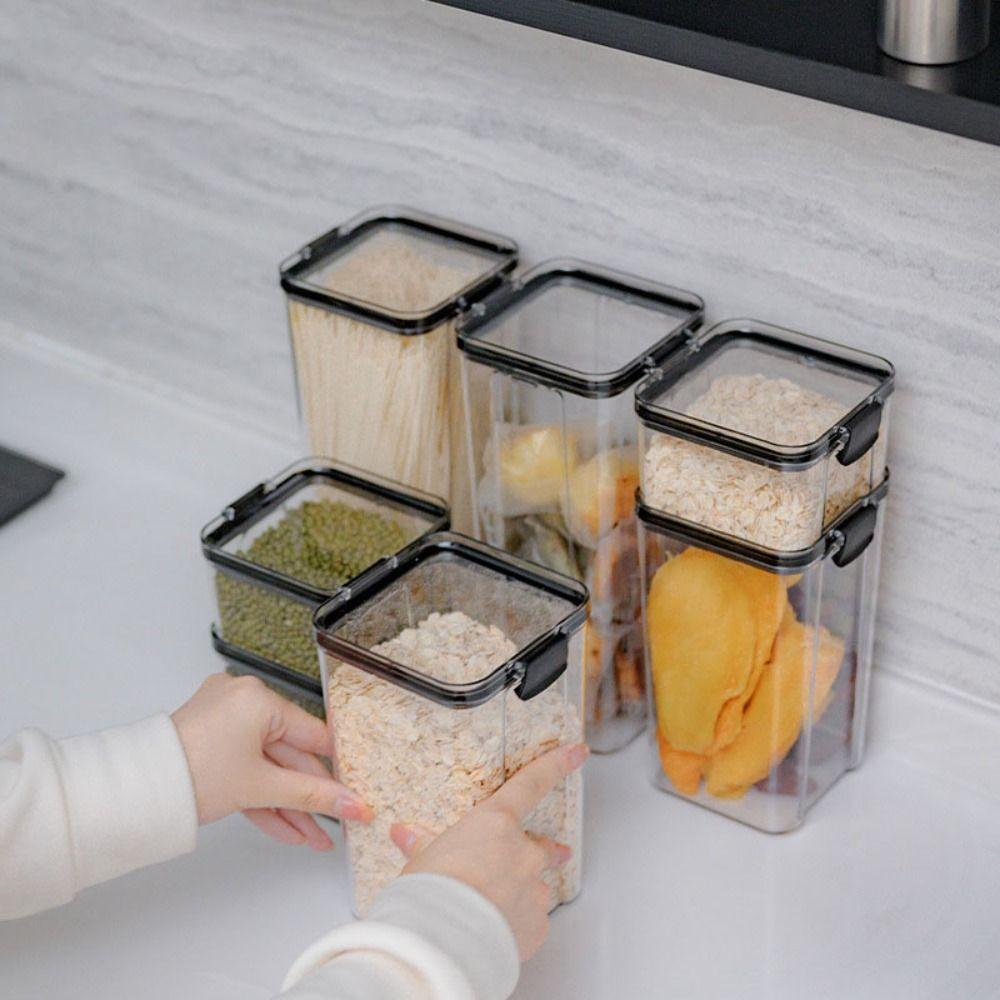 Square Plastic Storage Boxes Plastic Sealed Square Fresh-Keeping Boxes  Spices Storage