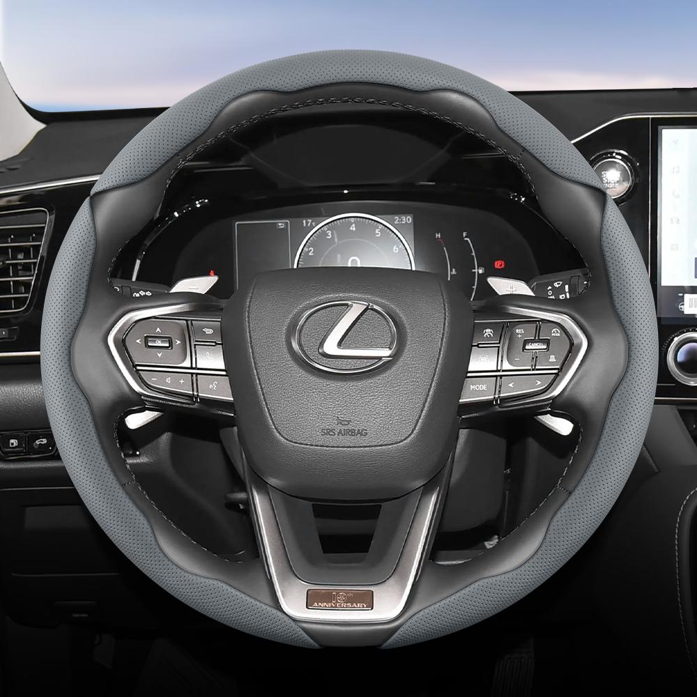 Suitable for Lexus Breathable Hole Leather Steering Wheel Cover Segmented Quick Release Design Non-Slip and Durable Is250 Gs300 Lx570 Nx Is350