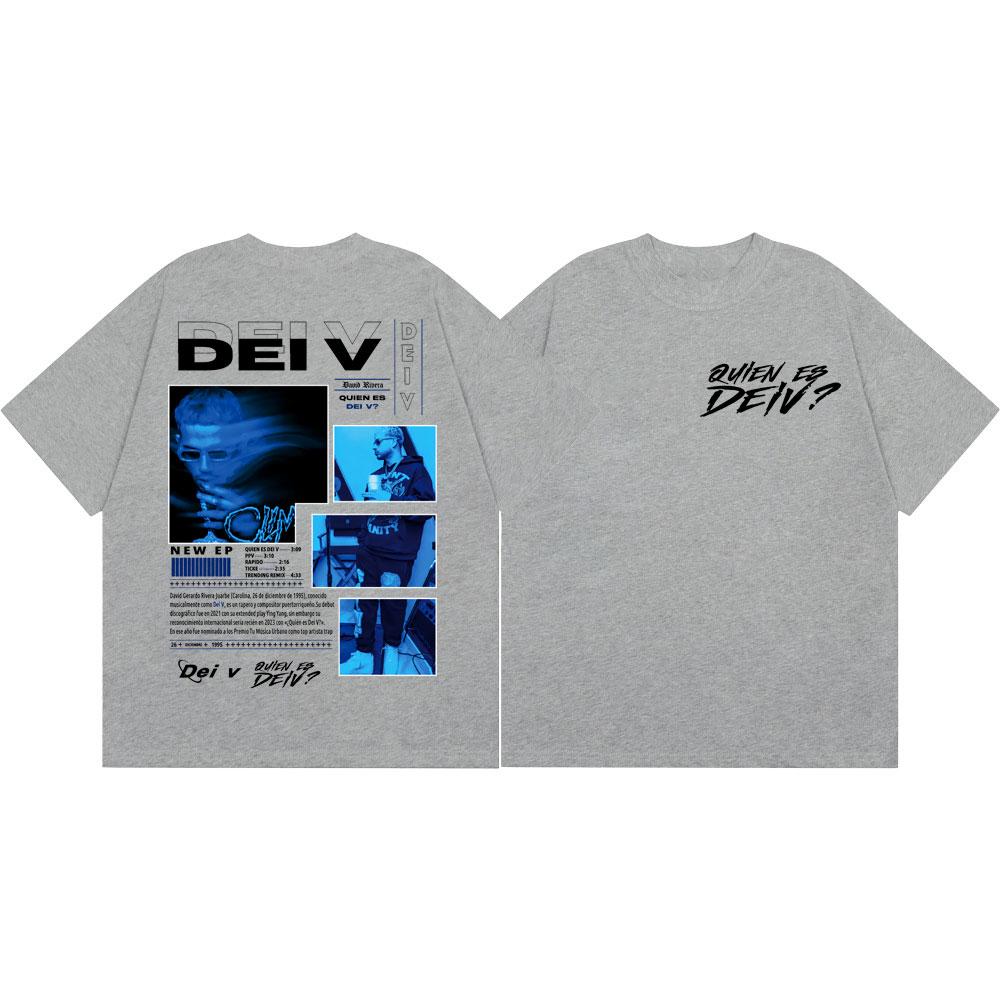 Rapper Dei V Album Merch Tshirt Unisex Unisex Fashion Hip Hop Vintage Short Sleeve T Shirt High Quality Cotton Oversized Tshirts
