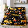 Construction Trucks And Machinery Lightweight Customizable Blanket Customize Your Name Comfortable Throw For Sofa Couch Office Bed Picnics Ideal For