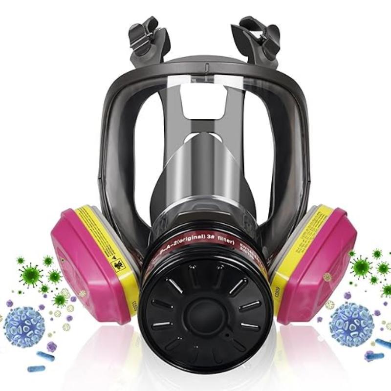 Maschera Respiratoria Integrale con Filtro 60923 per Vernici, Prodotti Chimici, Pesticidi e Polvere.