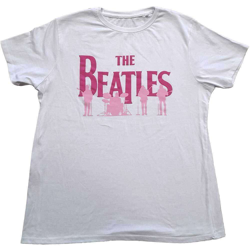 

Белая футболка унисекс с силуэтами группы The Beatles