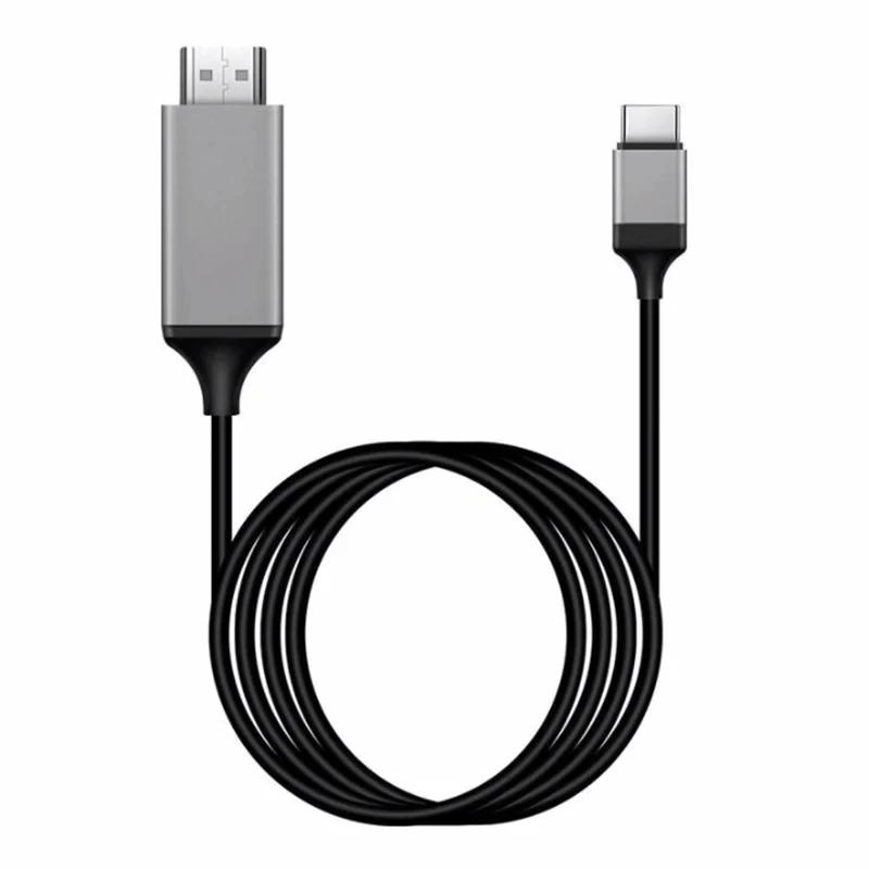 Usb C To Hdmi-Compatible 4k/30hz Video Cable 1080p Type C 3.1 Hdtv Cord Same Screen For Macbook Pro Chromebook Pixel