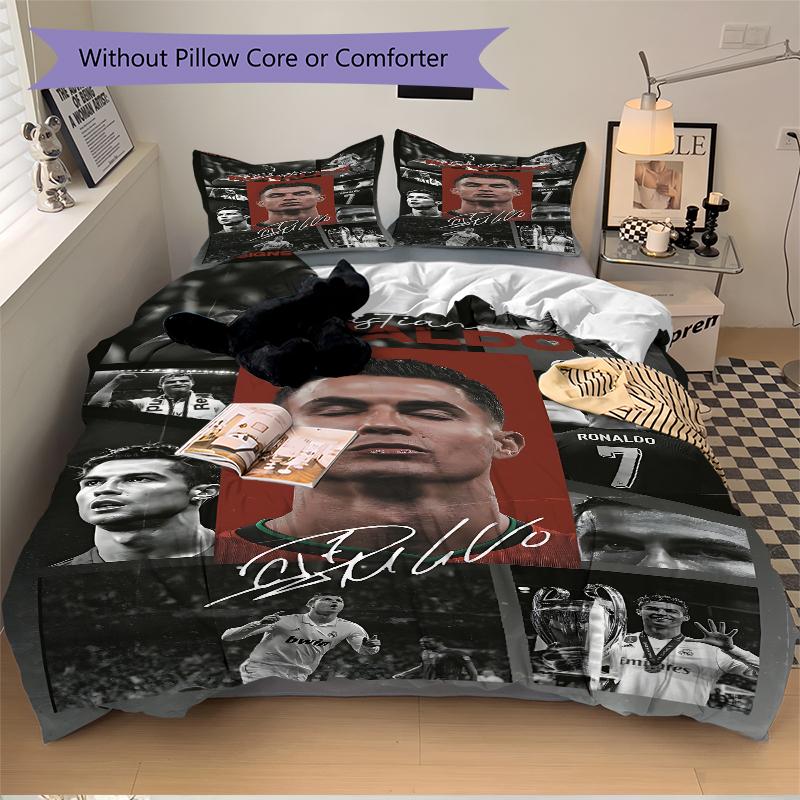3Pcs Ronaldo'S Legacy Soccer Bedding Sets For All Sizes New 3D Printed Bed Cover Comforter Duvet Cover Pillowcase Bedroom Decoration