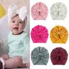 Bowknots Baby Hat Soft Turban Solid Big Bow jente Bonnet cap For Newborn