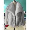 Mode Übergroßer Umlegekragen Flauschiger Kunstpelzmantel Damen Vintage Kunstpelzjacke Mäntel Winterkleidung Damen Flauschige Jacke