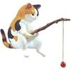 Cat Fishing Figurine, Cute Cat Statue Decor, Resin Mini Fish Tank Decorations Craft Sculpture for Aquarium Tanks Desk Yard Pond Indoor Outdoor