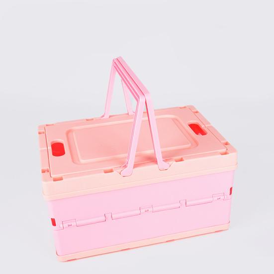 Foldable Storage Box with Cover Handle Design Large Capacity Stackable