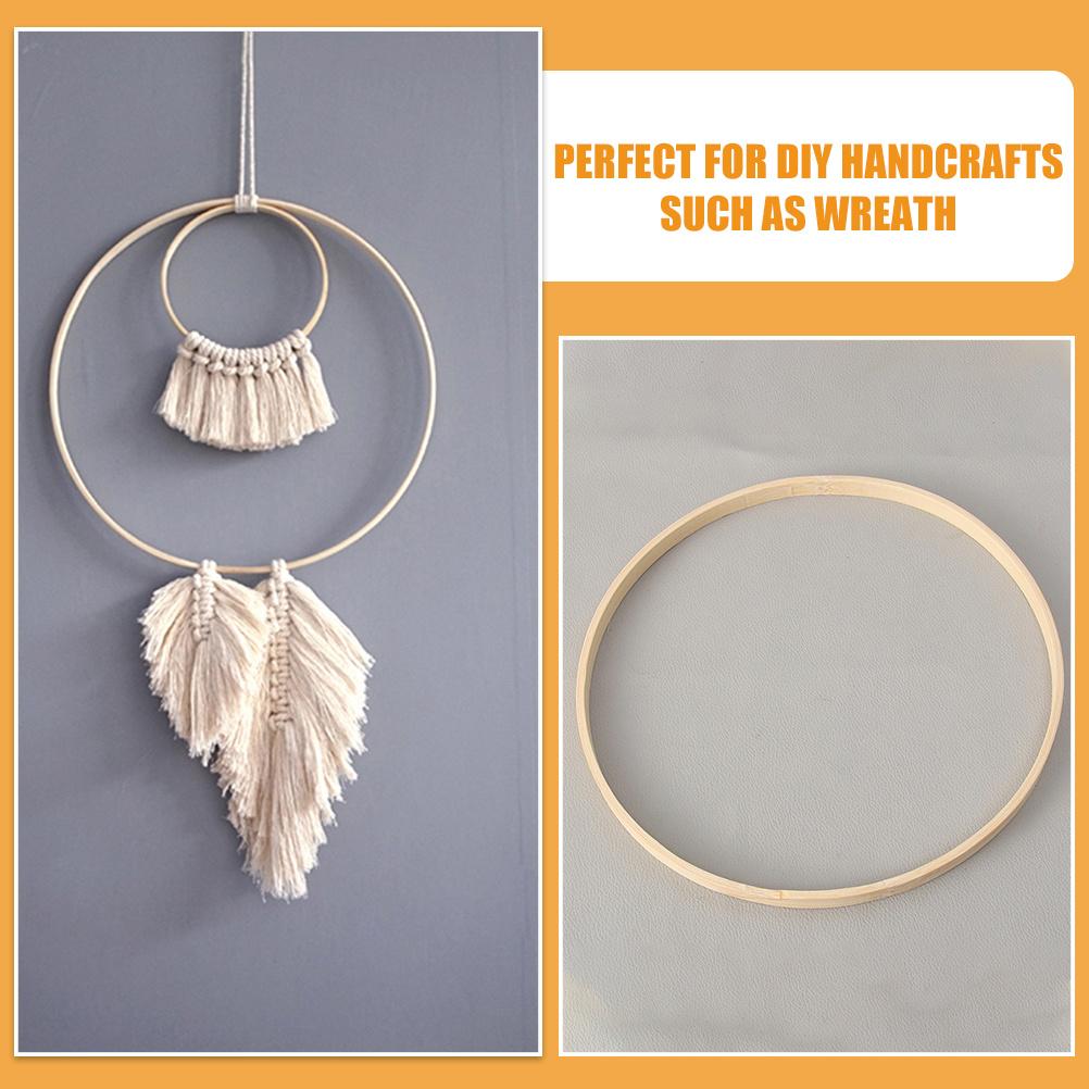 8Pcs Bamboo Rings for DIY Macrame Crafts Dream Catcher Wreath Hoops Supplies Bamboo Rings Wreath Hoops Macrame Supplies