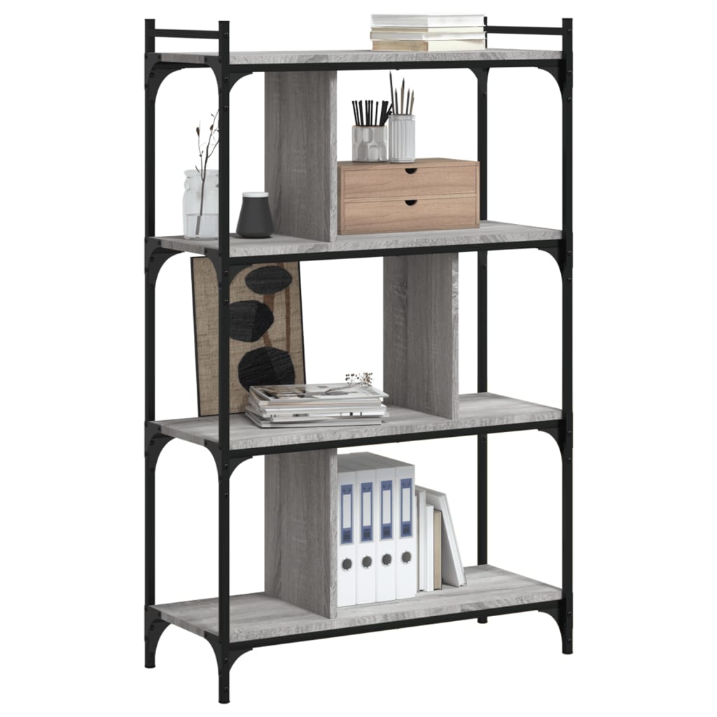 Bookshelf 4 Shelves Grey Sonoma 76 x 32 x 123 cm Engineered Wood