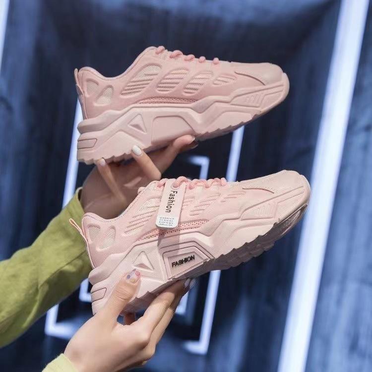 Breathable Dad Shoes Women's Trendy New Summer Versatile Casual Mesh Sports Running White Shoes