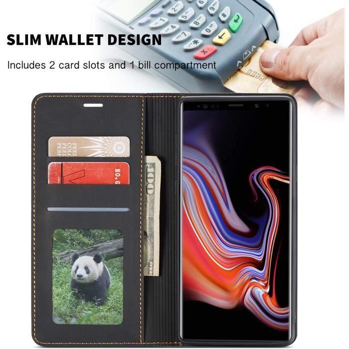 Case - Tenphone - Galaxy Note 9 - Magnetic Protection - Premium Cover - Black Leather