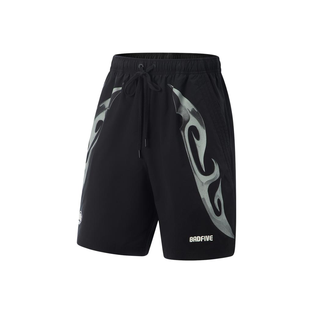 Li Ning Basketball Series Soft Comfortable Breathable Versatile Five-Point Sports Shorts Men Shorts Black AKSV699-3