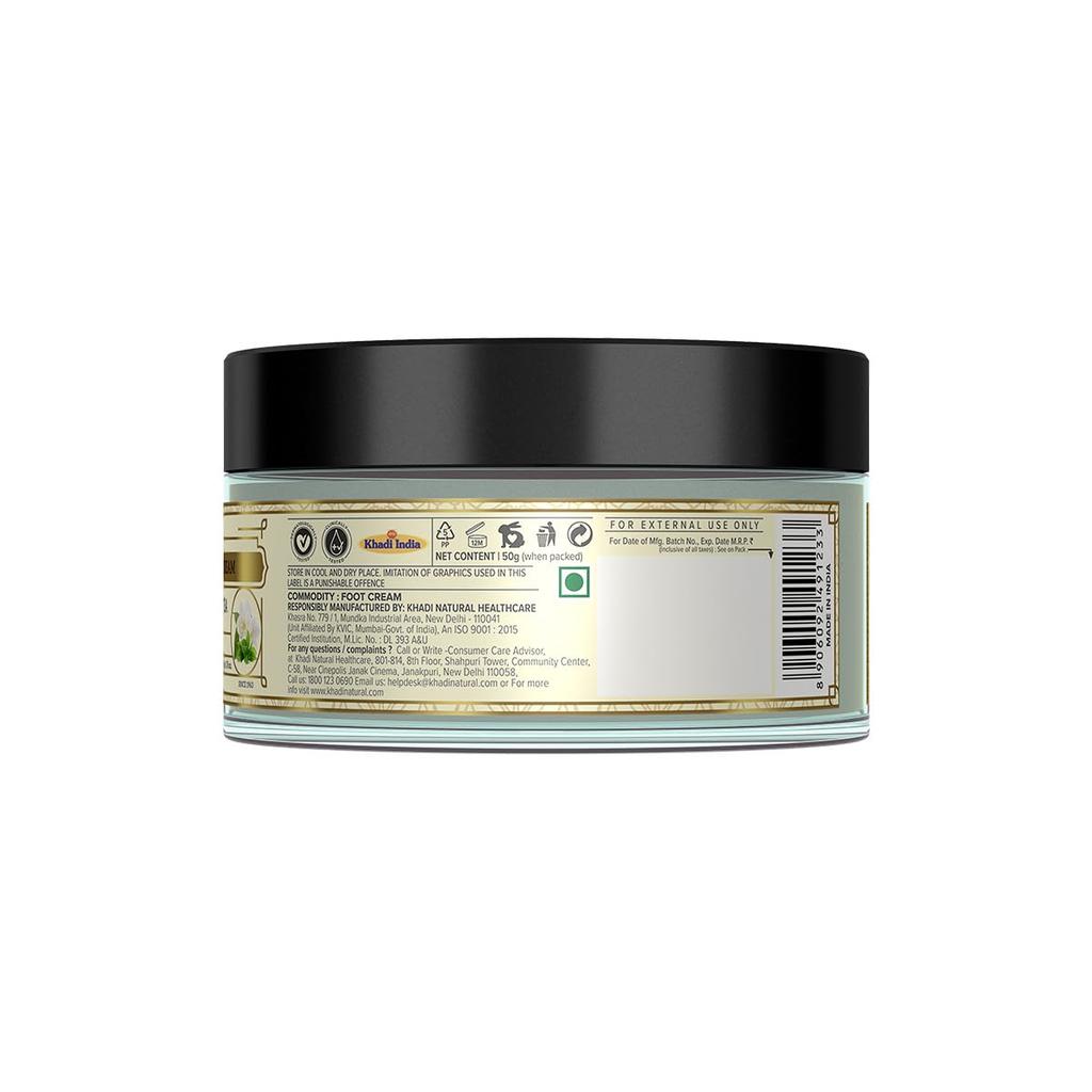 Khadi Natural Jasmine Green Tea Foot Cream With Shea Butter For Dry Feet Care And Cracked Heel Moisturizing 50 g
