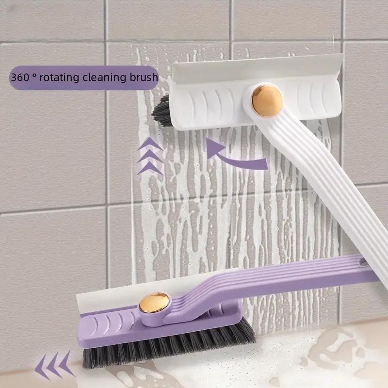 Multi-functional 4-in-1 Cleaning Brush with Rotating V-Type Head and Swivel Handle for Home, Kitchen, and Bathroom