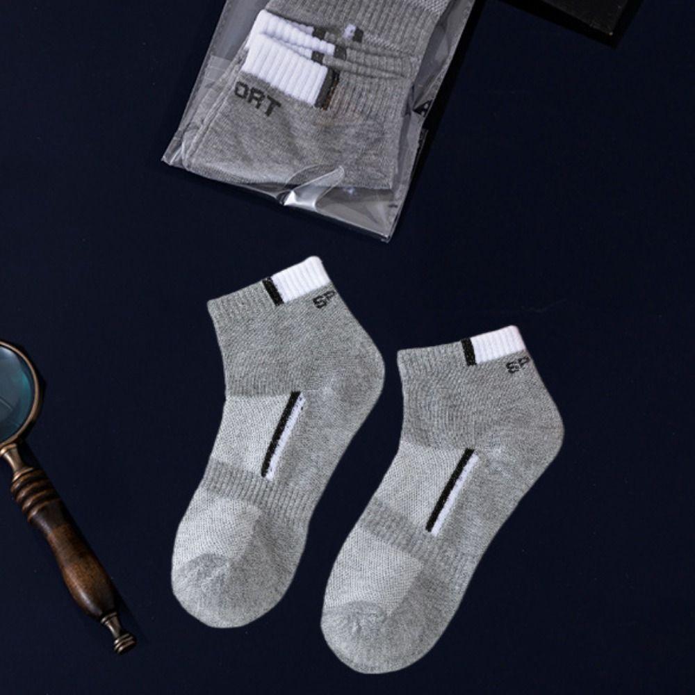 5 Paires Chaussettes Mi-mollet Homme Lettres Antidérapantes Sport Cheville Mode Chaussettes Tube Homme Femme
