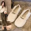 Xiaoxiangfeng fluffy shoes are worn outside winter with velvet white Doudou shoes, new warm cotton shoes.