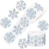 500Pcs Winter Snowflake Stickers Roll Christmas Laser Silver Snowflake Seal Stickers 3 Designs Self-Adhesive Label Decal for Xmas Holiday Envelope