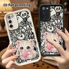 Phone Case: 2D Flat Samsung Galaxy A34 A35 M05 M06 S20 S22 S21 FE Plus 5G Protective Case, White Cat, Christmas and Halloween Gift