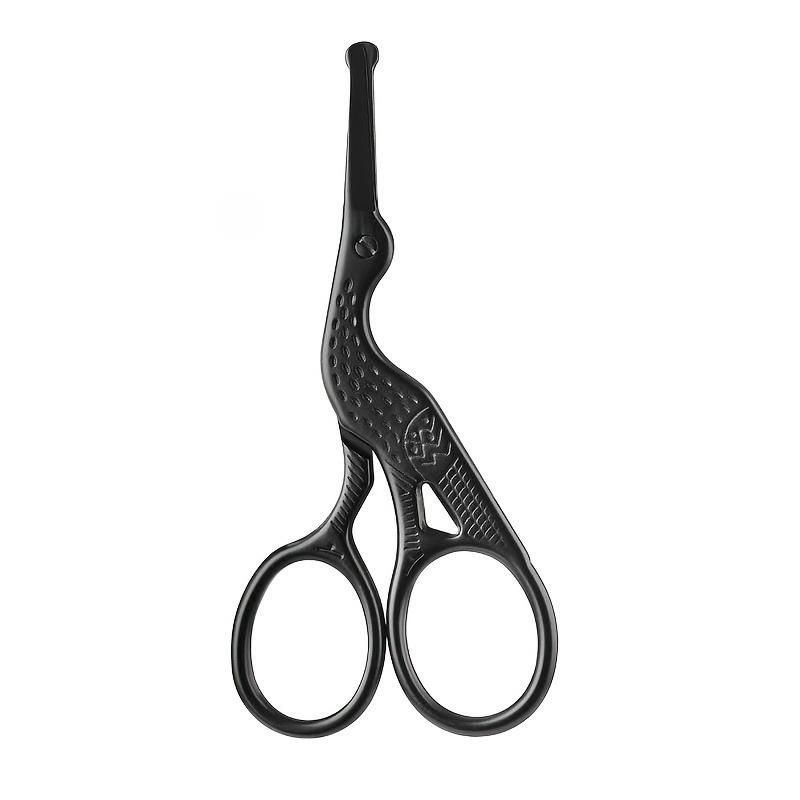 Round-Tip Nose Hair Scissors Beard Trimmer for Eyebrows Nostrils Stainless Steel Professional Grooming Shears Christmas Gift чёрный