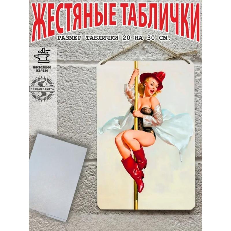 Pin-Up Girls Tin Sign, Retro Metal Wall Art Poster 30*20