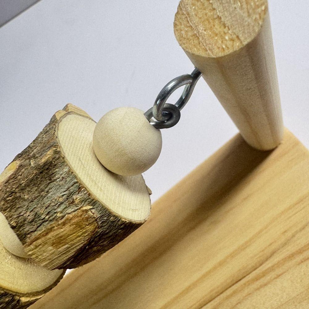 Natural Wooden Parrot Perch Stand Bite-resistance Wear-resisting Bird Paw Grinding Rack Interactive Oral Exercise Station