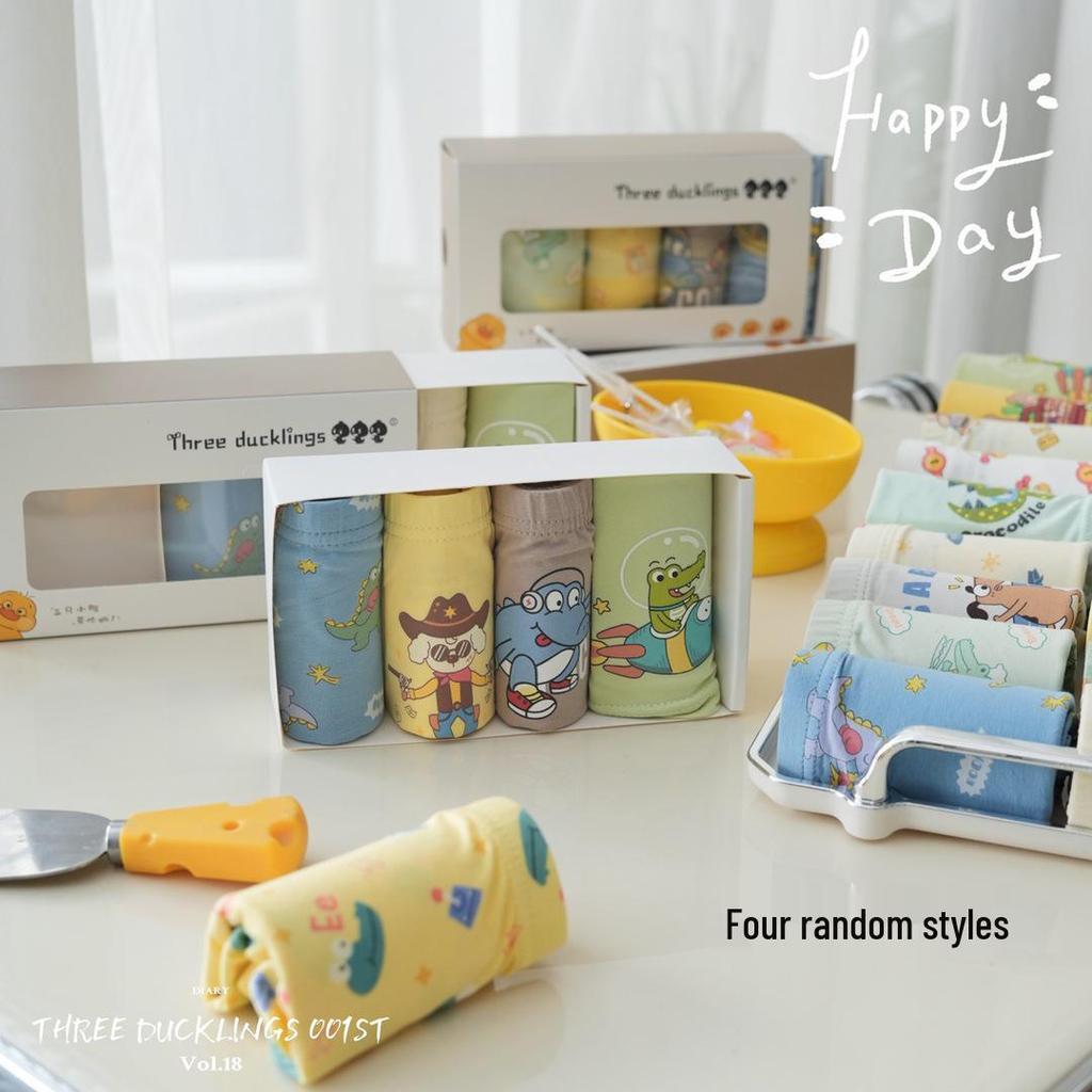 Kids' Pure Cotton Cartoon Boxer Briefs - Breathable All-Cotton Shorts for Boys and Girls