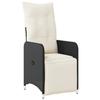 VidaXL Garden Recliner Chair with Cushions Black Wicker, Reclining Garden Chair, Recliner Chair of 365695