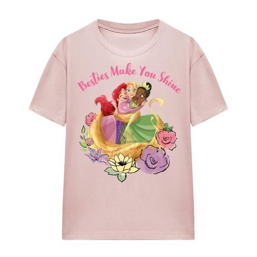 Disney Princess Womens/Ladies Besties Shine Ariel Rapunzel Tiana T-Shirt
