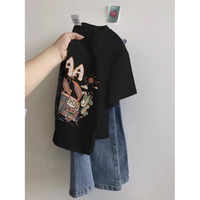 

Homemade good goods to share~ Pure cotton short front shoulder T-shirt women s foreign style short sleeve niche unique chic top XXL чорний