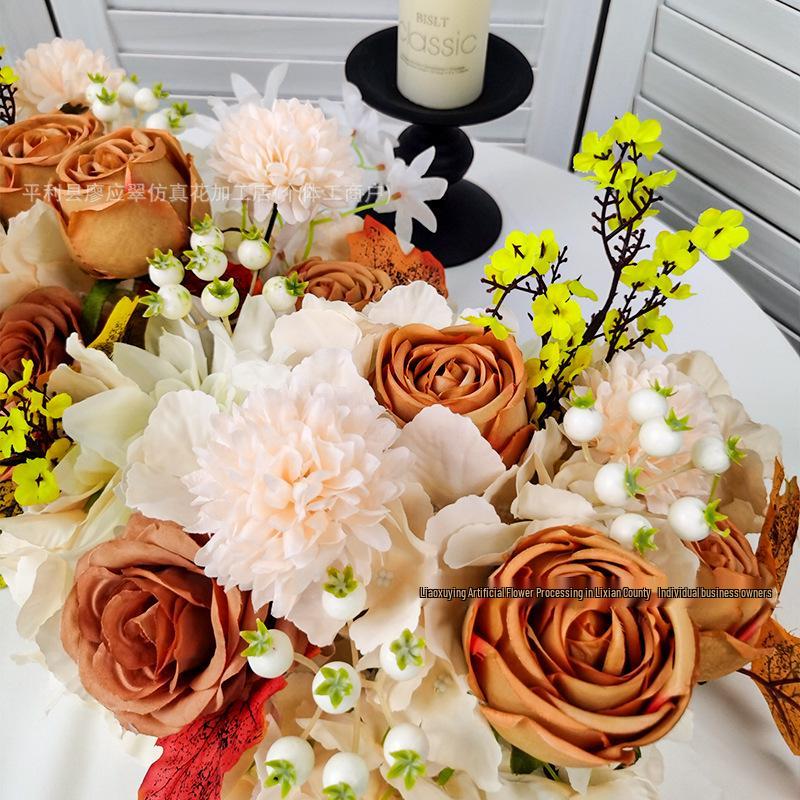Autumn Artificial Flower Arrangement for Wedding, Party, Hotel, Thanksgiving, Halloween Decor
