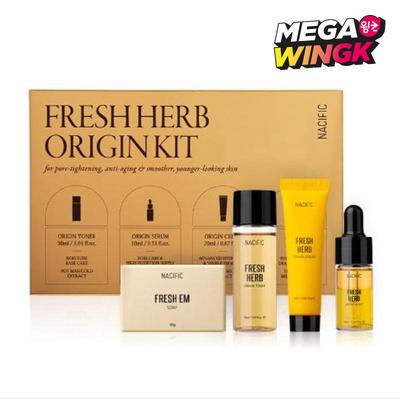 Fresh Herb Origin Travel Skincare Kit (Toner 30ml + Serum 10ml + Cream 20ml + Soap 30g)