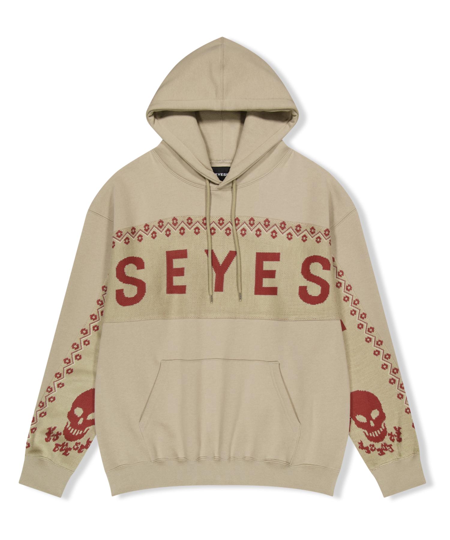 Yes Ic Y.E.S Jacquard Skull Hoodie Stone S