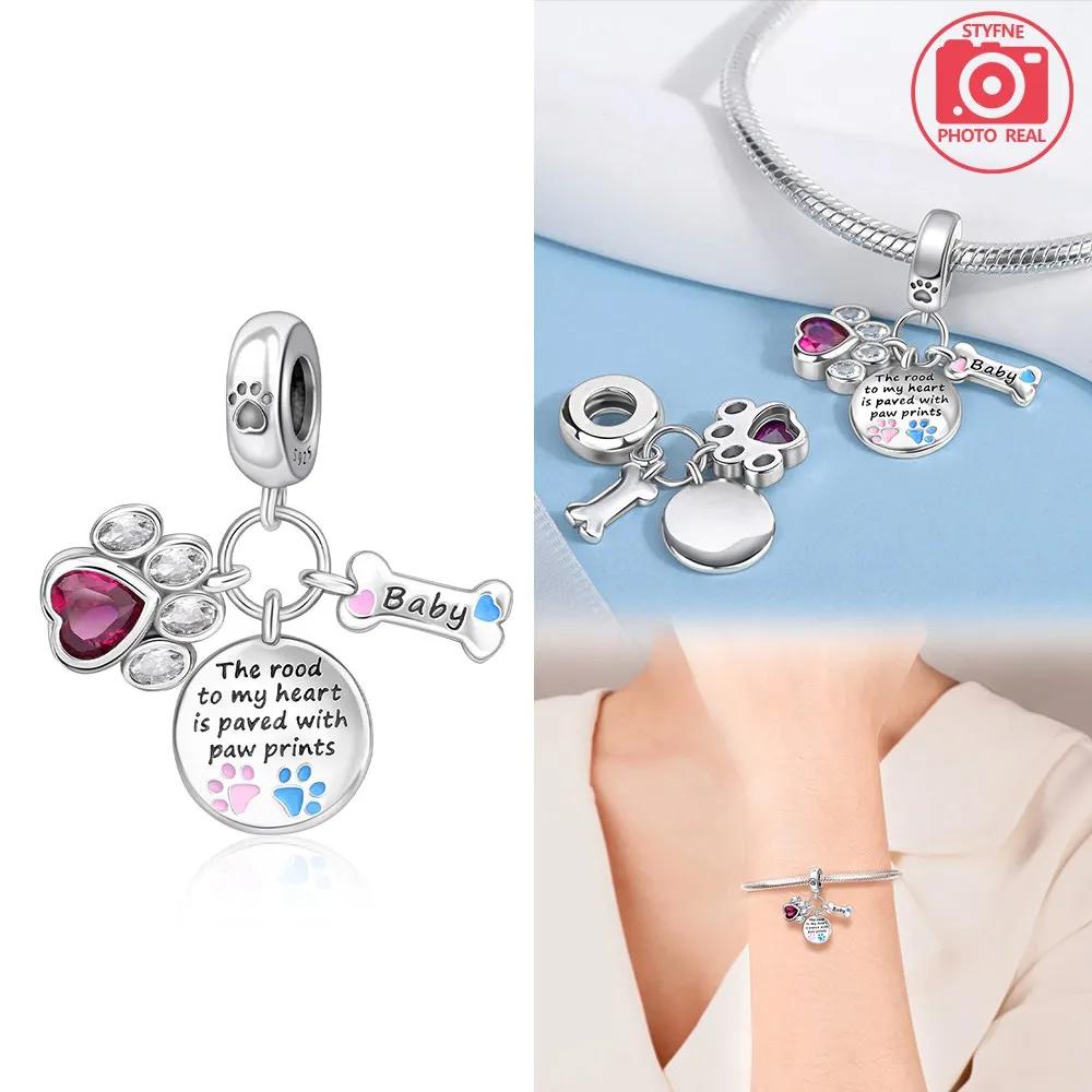 Rotating Cute Claw Pendant Copper Colors Charm Beads Fit Original Charms Bracelet Beads For Women Jewelry Making Gifts