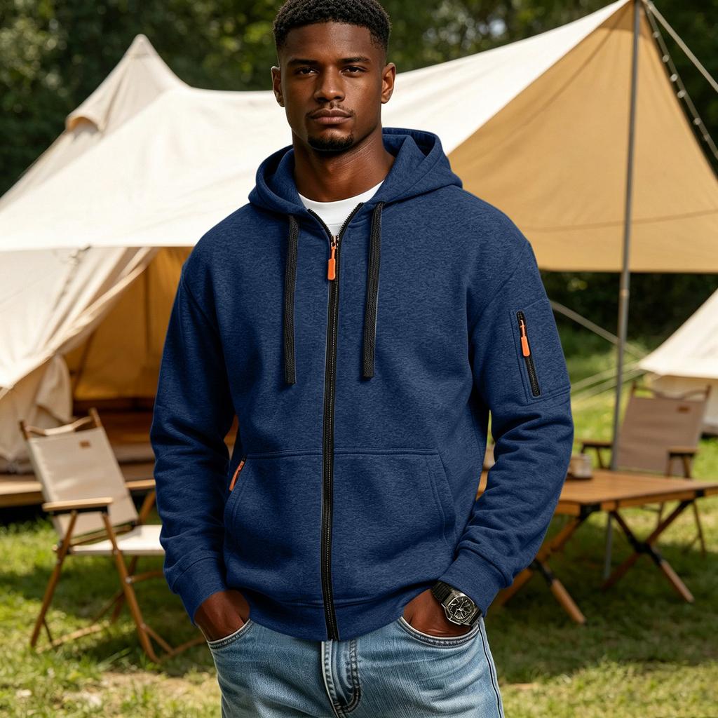 Men's Zip Up Hoodie with Pockets Casual Athletic Sweatshirt