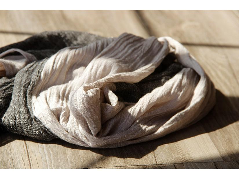 Autumn/Winter Cotton-Linen Color Block Scarf: Korean-Style Shawl for Women & Men