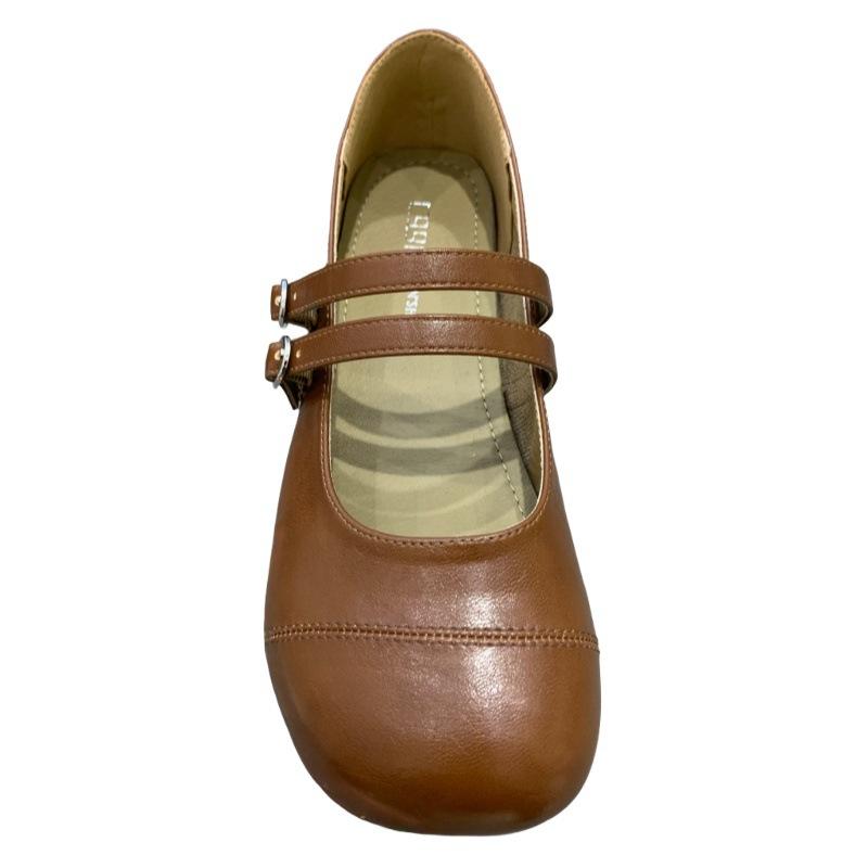 Flat-bottomed Mary Jane Shoes Women's 2025 Spring and Summer New Retro Gentle Wind Shallow Mouth Versatile One-word Buckle with Soft-soled Single Shoe