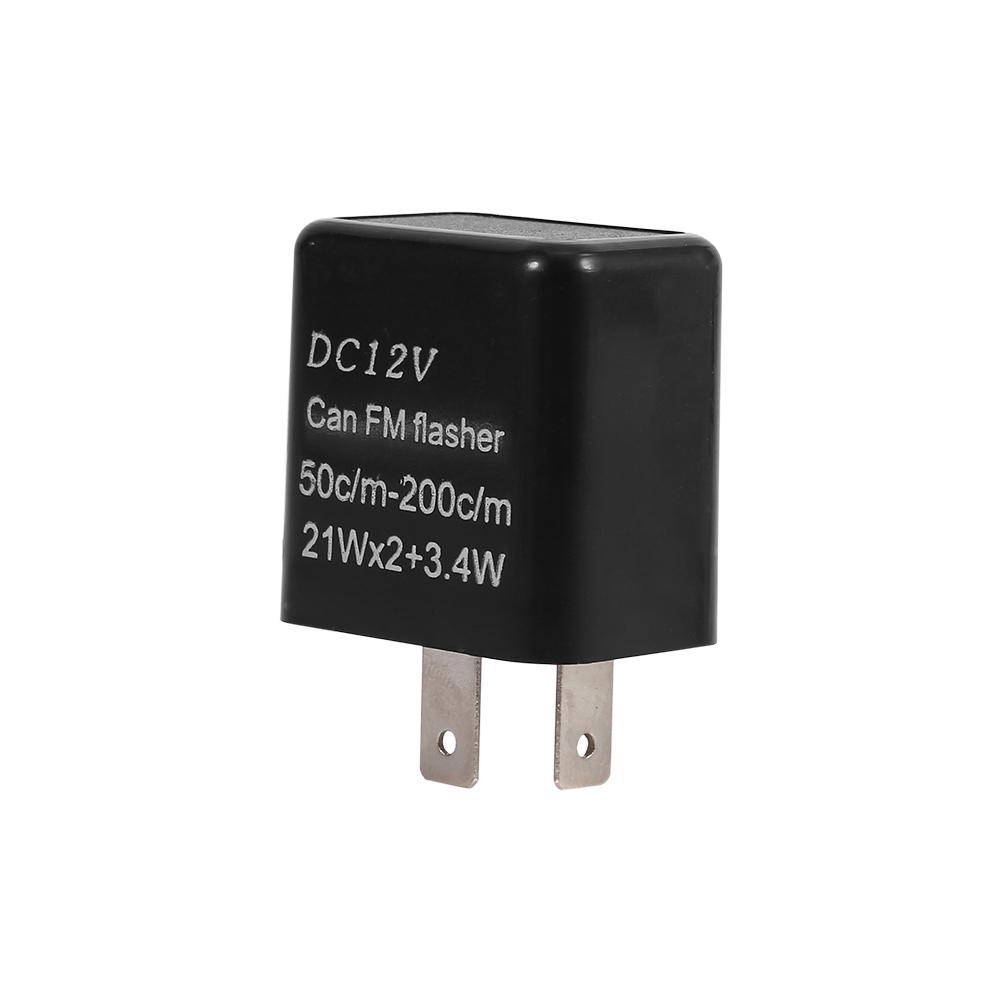 Universal Motorcycle Turn Signal Indicator 2 Pin Speed Adjustable LED Flasher Relay 12V Black