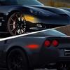 Front Fender Marker Lamps, Red Amber LED Front Bumper Side Marker Lights Smoke Lens, Compatible with Chevy Corvette C6 2005-2013