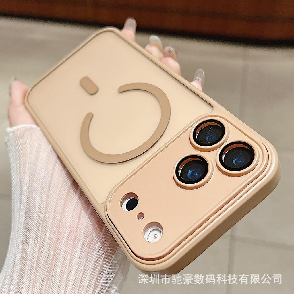 Skin matte magnetic attraction for iPhone17promax solid color anti-drop mobile phone case Apple 16 lens all-inclusive PC