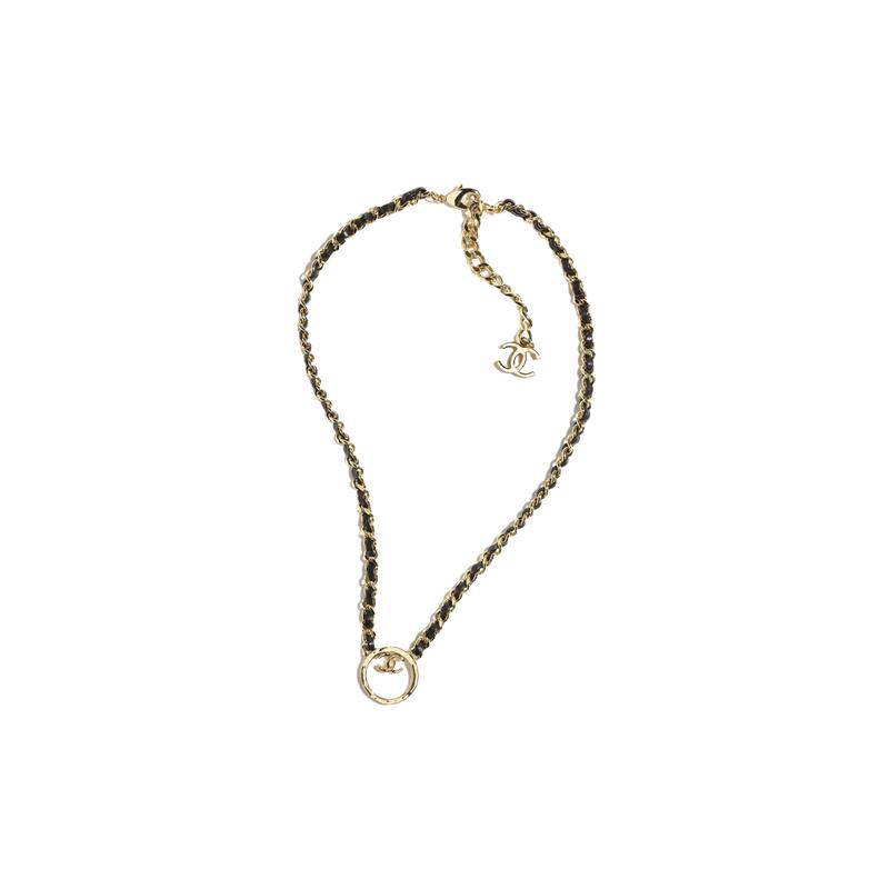 Chanel [24C New Product] Logo Logo Necklace Women's Black